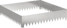 vidaXL Περίγραμμα γκαζόν 4 τμχ. 100 x 100 x 20 cm Ατσάλι Ασημί
