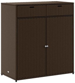 vidaXL Ντουλάπι Αποθήκευσης Κήπου Καφέ 105x55x113 εκ. Συνθετικό Ρατάν