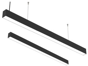 InLight Κρεμαστό φωτιστικό LED 40W 4000K από αλουμίνιο σε μαύρη απόχρωση D:120cm (6172-120-BL)