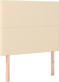 vidaXL Κρεβάτι Boxspring με Στρώμα Κρεμ 90x190 εκ.Υφασμάτινο