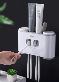 ECOCO Διανεμητής οδοντόκρεμας με βάσεις οδοντόβουρτσας και ποτήρια E1802
