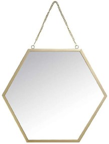 Καθρέπτης Τοίχου FAM628 34,5x30,5cm Gold Espiel Metal, Glass