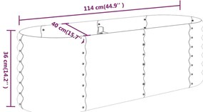 vidaXL Ζαρντινιέρα Υπερυψωμένη Ασημί 114x40x36 εκ. Ατσάλι Ηλεκτρ. Βαφή