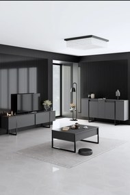Σύνθετο Σαλονιού Ανθρακί / Μαύρο FLUOMU 160x35x80