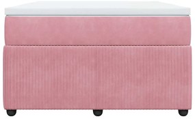 vidaXL Κρεβάτι Boxspring με Στρώμα Ροζ 120x200 εκ. Βελούδινο