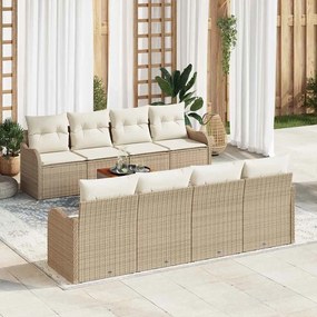vidaXL Σετ Καναπέ Κήπου 9 pcs Μπεζ, λευκό