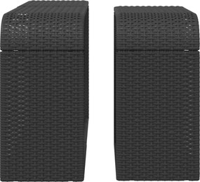 vidaXL Ράφια Αποθήκευσης 2 τεμ. Μαύρο από Συνθετικό Ρατάν