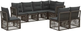 vidaXL Σετ Καναπέ Κήπου 8 pcs Γκρι συνθετικό ρατάν
