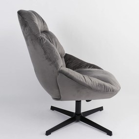 Πολυθρόνα ArteLibre CHANTIERI Γκρι Ύφασμα/Μέταλλο 94x71x83cm