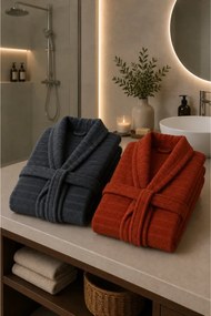 Stewehome Σετ διπλής βαμβακερής ρόμπας μεγάλου μεγέθους (3XL)