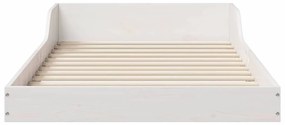 vidaXL Σκελετός Κρεβατιού Λευκό 90 x 210 cm Μασίφ ξύλο πεύκου