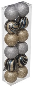 Χριστουγεννιάτικες Μπάλες (Σετ 12τμχ) A-S Silver/Gold 129153L2
