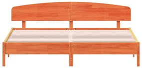 vidaXL Σκελετός Κρεβ. Χωρίς Στρώμα Καφέ Κεριού 200x200 εκ Μασίφ Πεύκο