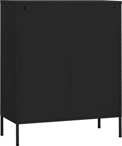 vidaXL Ντουλάπι Αποθήκευσης Μαύρο 80 x 35 x 101,5 εκ. Ατσάλινο