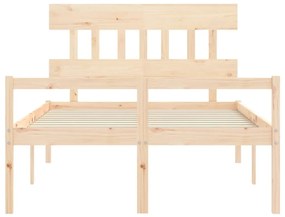 vidaXL Κρεβάτι Ηλικιωμένου με Κεφαλάρι 140 x 190 εκ. από Μασίφ Ξύλο