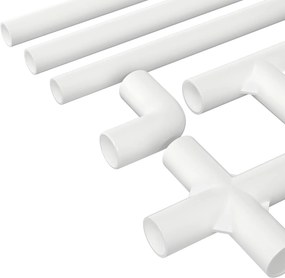 vidaXL Σωλήνας PVC 29 pcs Λευκό PP και PE