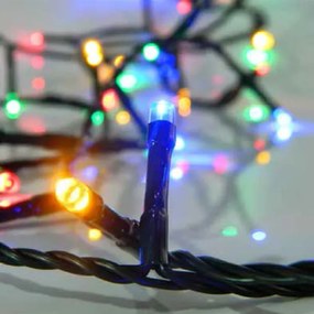 20 πολύχρωμα χριστουγεννιάτικα led λαμπάκια μπαταρίας 240cm με 8 προγράμματα και πράσινο καλώδιο