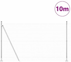 vidaXL Φράχτης με Στήλες. Ασημί 1.6 x 10 m Ατσάλι