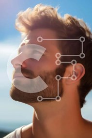 Intra Συλλεκτικό Ξύλινο Παζλ Plywood 4mm - Άτομο που κοιτάζει ψηλά στον ουρανό Σε Ξύλινο Κουτί - Διαστάσεις Puzzle: 10x10 cm – 25 κομμάτια