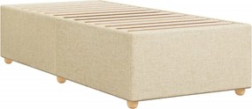 vidaXL Σκελετός Κρεβατιού Χωρίς Στρώμα Κρεμ 100 x 200 εκ. Υφασμάτινο