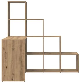 vidaXL Γωνιακό γραφείο με ράφι artisan δρυς 101.5 x 149.5 x 149.5 εκ.