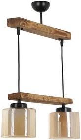 Φωτιστικό Οροφής David 534LUN3376 45x15x80cm 2xE27 40W Natural-Gold Opviq
