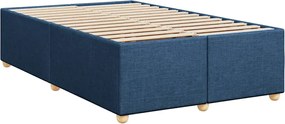 vidaXL Κρεβάτι Boxspring με Στρώμα Μπλε 120x190 εκ. Υφασμάτινο