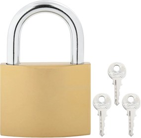 vidaXL Κλειδαριά U με Κλειδιά 50 pcs Ορείχαλκος Σίδερο