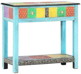 vidaXL Κονσόλα με Χειροπ. Λεπτομέρειες 80x35x75 εκ. Μασίφ Ξύλο Μάνγκο