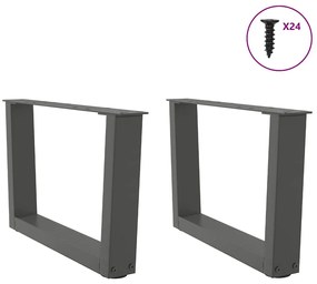 vidaXL Πόδια Τραπεζιού Σαλονιού Σχήματος V 2 τεμ. Ανθρακί 60x(30-31,3) εκ. Ατσάλι