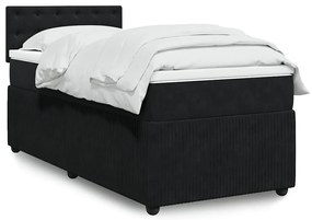 vidaXL Κρεβάτι Boxspring με Στρώμα Μαύρο 100x200 εκ. Βελούδινο