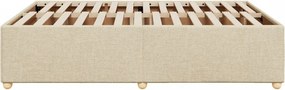 vidaXL Σκελετός Κρεβατιού Χωρίς Στρώμα Κρεμ 140x200 εκ.Υφασμάτινο