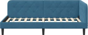 vidaXL Κρεβάτι Γωνίας Μπλε 90 x 200 cm Βελούδο