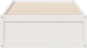 vidaXL Σκελετός Κρεβατιού Χωρίς Στρώμα Λευκό 100x200 εκ. Μασίφ Πεύκο