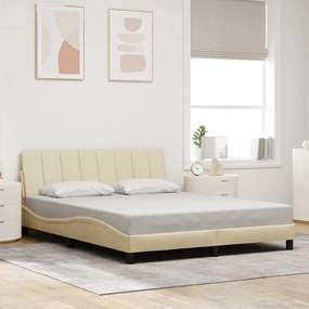 vidaXL Σκελετός Κρεβατιού Χωρίς Στρώμα Κρεμ 160x200 εκ. Υφασμάτινο