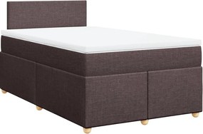 vidaXL Κρεβάτι Boxspring με Στρώμα Σκούρο Καφέ 120x200 εκ. Υφασμάτινο