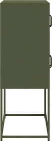 vidaXL Highboard Ελαιοπράσινο 68x39x107 cm Ατσάλι