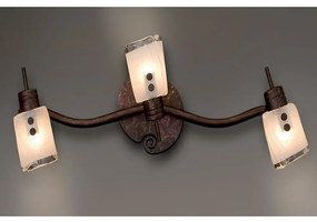 Φωτιστικό Τοίχου - Απλίκα 77-1045 G953-3S Antique Spot Brown Patina Homelighting Metal, Glass