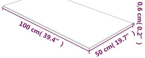 vidaXL Επιφάνεια Τραπεζιού Διαφανής 50 x 100 εκ. από Ψημένο Γυαλί