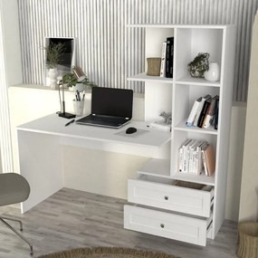 Γραφείο εργασίας Mantra Megapap χρώμα λευκό 155x60x152εκ.