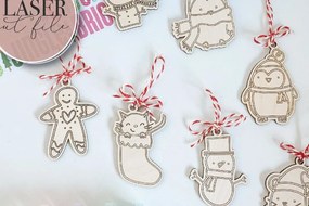 Σετ των 3 Intra απο ξύλο plywood 3mm-4mm πάχος Χριστουγεννιάτικα στολίδια για DiY Craft Kit Δίασταση 8x8 cm INTRAFABR-75548593