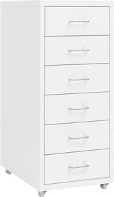 vidaXL Αρχειοθήκη Φορητή Λευκή 28 x 41 x 69 εκ. Μεταλλική