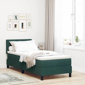 vidaXL Κρεβάτι με ελατήρια Σκούρο πράσινο 80 x 200 cm Βελούδο