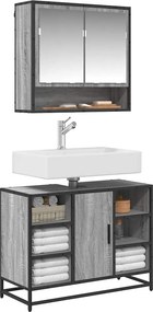 vidaXL Ντουλάπι Μπάνιου Νιπτήρα Γκρι Sonoma 80 x 33 x 60εκ. Επεξ. Ξύλο