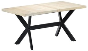 Τραπεζαρία Λευκή 160 x 80 x 75 εκ. από Μασίφ Ξύλο Μάνγκο