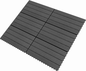 vidaXL Πλάκα Κατασκευής 6 pcs Μαύρο 60 x 30 cm WPC