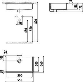Creavit TP730 - Υποένθετος Νιπτήρας Πορσελάνης 55x36