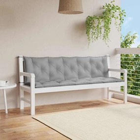 vidaXL Μαξιλάρι Πάγκου Κήπου Γκρι 180x(50+50)x7 εκ. Ύφασμα Oxford