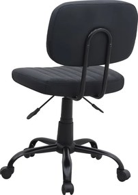 Καρέκλα γραφείου Romano Megapap από τεχνόδερμα χρώμα μαύρο 46x53x79/86εκ.