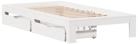 vidaXL Σκελετός Κρεβ. Χωρίς Στρώμα Λευκό 75x190 εκ Μασίφ Πεύκο